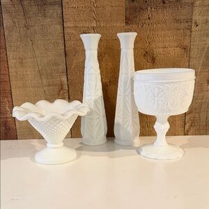 Vintage White Milk Glass Lot
